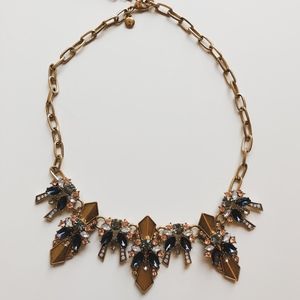 J.Crew gold and navy statement necklace